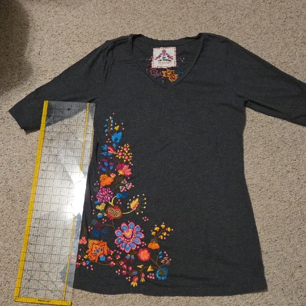 Johnny Was Embroidered Tunic Top